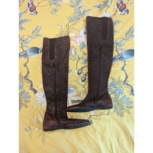 STEPHANE KELIAN PARIS Tall Brown Suede Stretch Knee High Boots Women’s Size 5